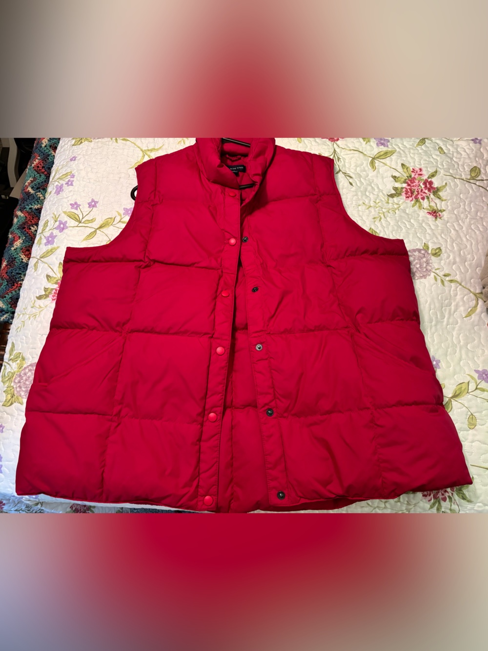 Lands' End Red Quilted Puffer Vest